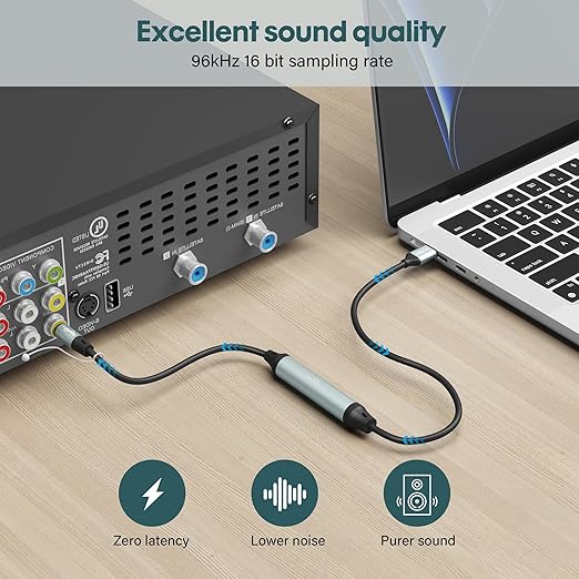 Adoreen Unidirectional USB A 2.0 to Toslink Digital Optical Audio Cable 6 Ft, USB Male to SPDIF Port Male Fiber Optic Adapter, for Windows Mac PS5/PS4 Laptop, NOT for TV -NOT Toslink to USB-A