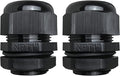 MGI SpeedWare 1" NPT Strain Relief Nylon Cord Grip Cable Glands, Black Plastic Grommet 2-Pack