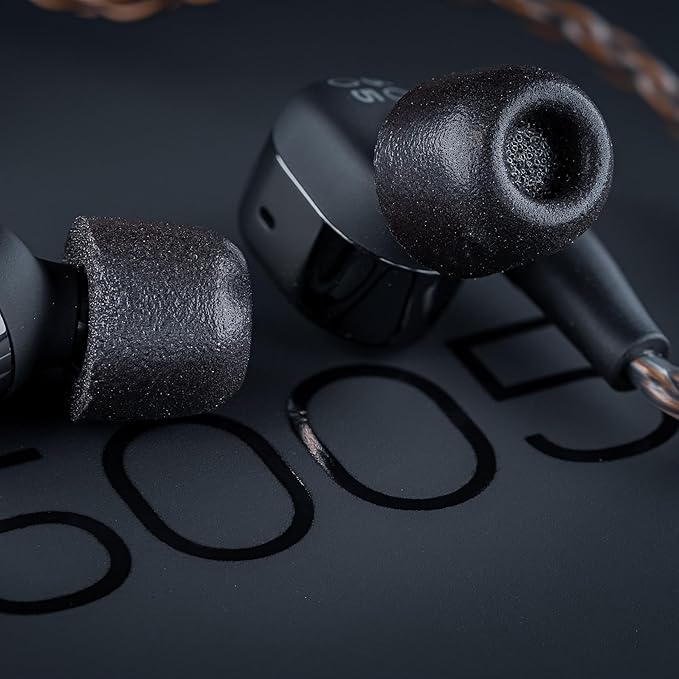 Comply 500 Core Series | Memory Foam Replacement IEM Ear Tips for KZ, Moondrop, FiiO Sennheiser & More | Superior Noise Isolation, Ultimate Comfort, Secure Fit | Black (S/M/L) (3 Pairs)