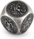 Kabinka Spinner Dice for 7 in 1 DND Dice Set, Unique Metal Dice for Dungeons and Dragons RPG Role Playing Gaming (Ancient Silver)