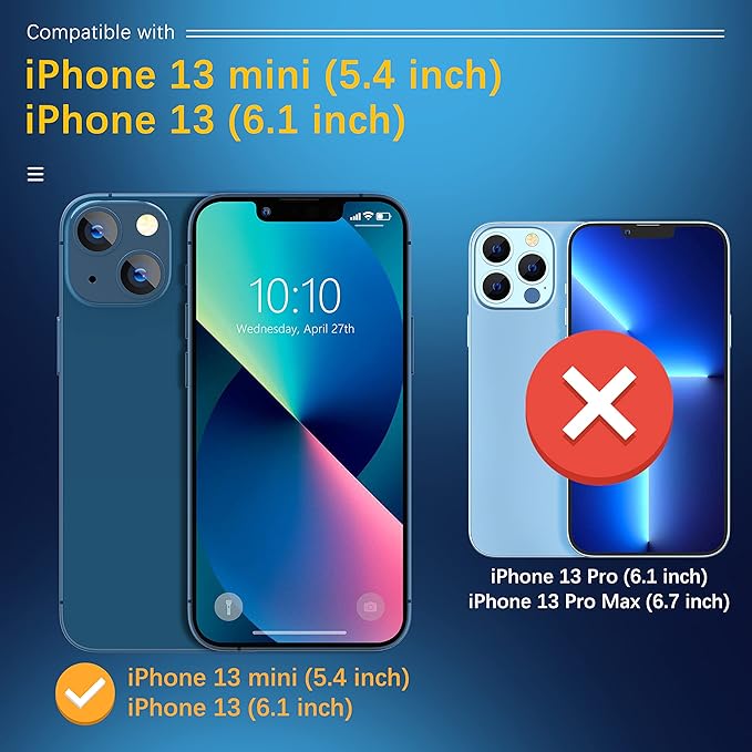 UniqueMe [3 Pack Compatible with iPhone 13 6.1" / iPhone 13 Mini 5.4" Camera Lens Protector Tempered Glass, [Case Friendly][New Version][Scratch-Resistant][Easy Installation] - Blue Circle
