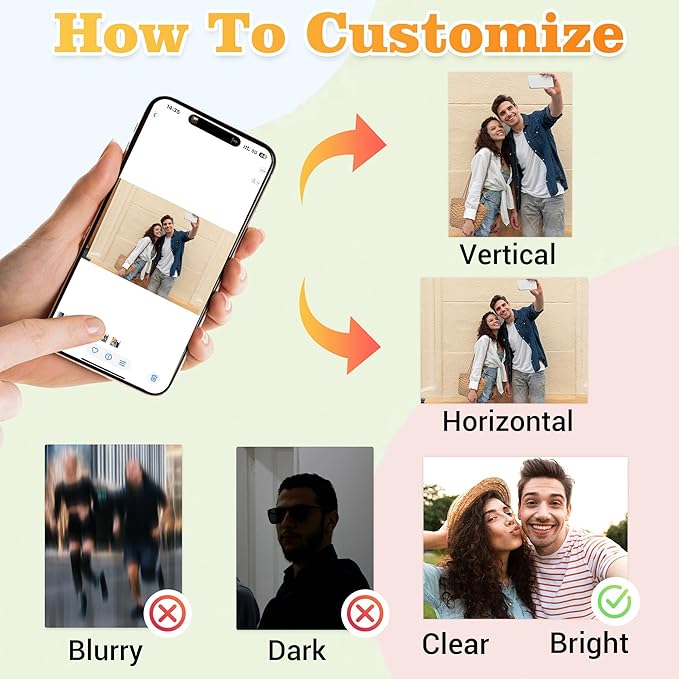 Easycosy Gifts for Mothers Day Custom Photo Puzzles 500/300/1000 Pieces for Mom Families Personalized Picture Text Jigsaw Puzzle Mom Wife Gifts from Daughter Son (Horizontal/Vertical)