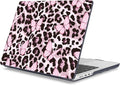 Mektron Case for 2025 MacBook Pro 16" M4 A3403 A3186 M3 A2991 M2 A2780 M1 A2485 (2021/2023/2024) Pro/Max with Touch ID, Hard Shell Plastic Laptop Cover Keyboard Cover, Leopard Pink Butterfly