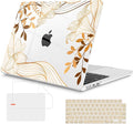 Mektron Compatible with M4 MacBook Air 15 inch Case 2025 A3241 2024 2023 M3 A3114 A2941 M2 Liquid Retina Display Touch ID, Plastic Hard Case & Keyboard Skin & Screen Protector - Waves Florals C352