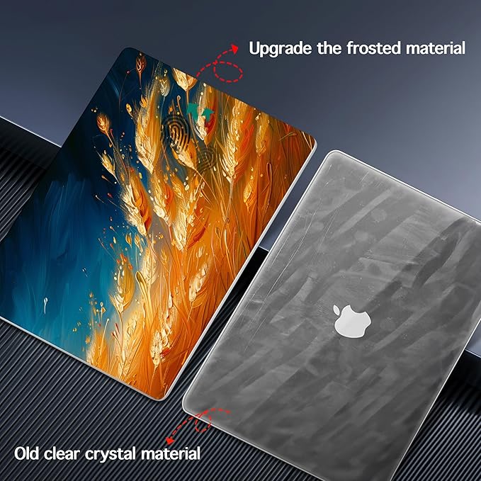 for MacBook Pro 16 inch Case 2021 2022 2023 2024 Release A3186 A3403 M4 A2991 M3 A2780 M2 A2485 M1 Pro/Max, Hard Shell Case with Screen Protector & Keyboard Cover, Golden Grain