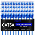 Rapink Patch Cables Cat6a 3ft (50 Pack) Slim, Cat6a Ethernet Patch Cable 10G Support, Snagless Cat 6 Patch Cable for Patch Panel to Switch, Flexiable Cat 6a Ethernet Cable with Gold Plated