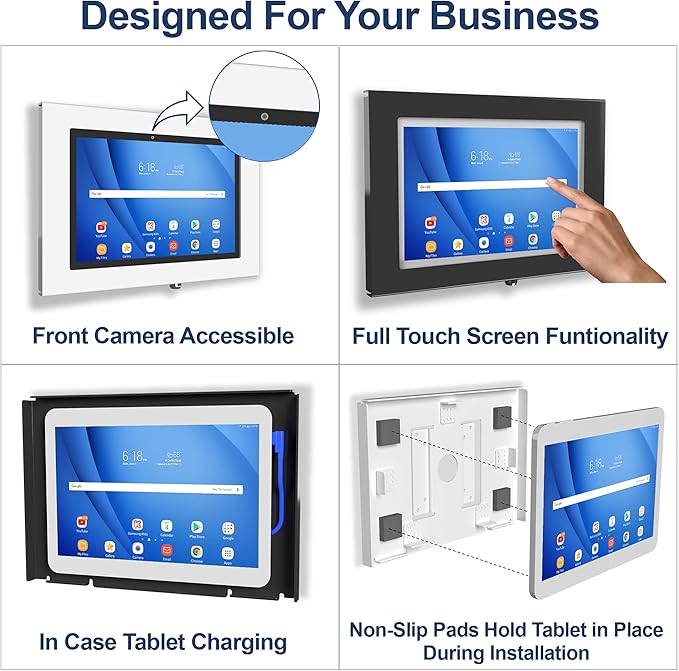 TABcare Locking Anti-Theft Metal Case for Samsung Galaxy TAB Active & Active4 Pro 10.1" Tablet for Kiosk, POS, Store, Show Display, Time Clock (TAB Active4 Pro, Black)