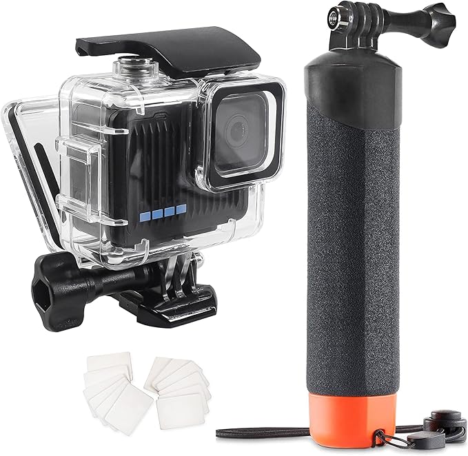 FitStill 45M/148FT Underwater Waterproof Case with Dive Filters Compatible for Go Pro Hero 4K,Monopod Floating Hand Grip Dive for Hero4K 2024 Action Camera Accessory Kit