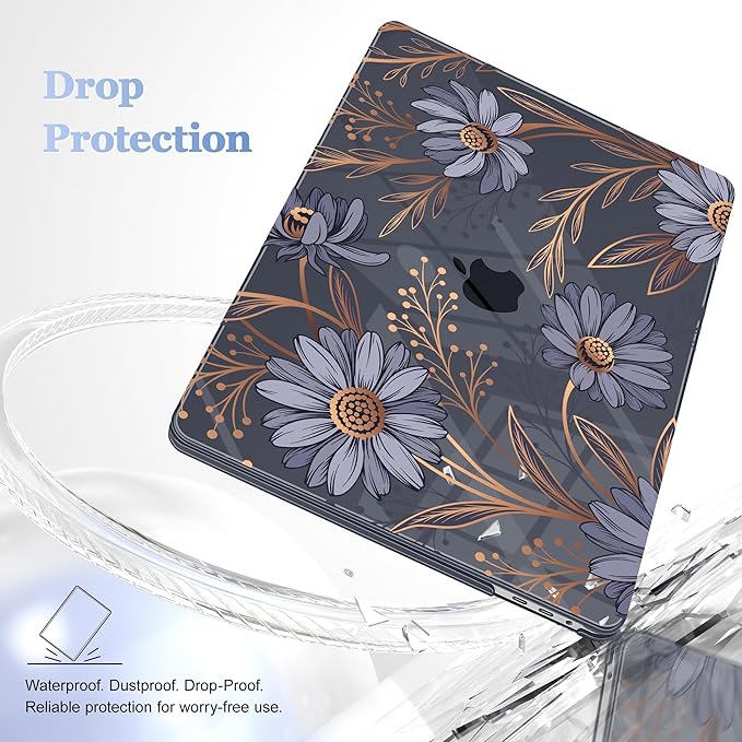 for MacBook Pro 16 inch Case 2019 2020 Release Model A2141, Plastic Hard Shell Cover with Keyboard Cover & Screen Protector for MacBook Pro 16 inch with Touch Bar & Touch ID - Blooming Plants