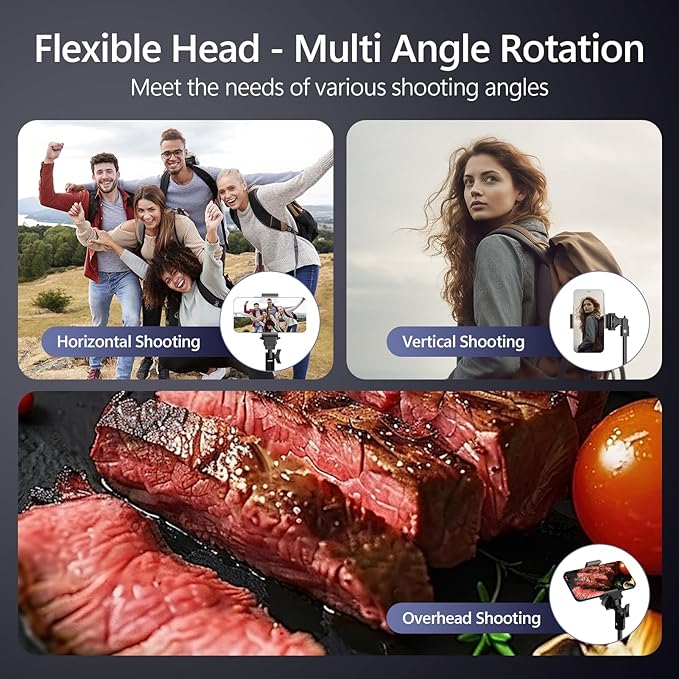 EMART 70" Flexible Phone Tripod for iPhone, Overhead Cellphone Holder &Camera Stand with Gooseneck and Remote, Selfie Stick for Video Recording, Live Streaming, Cooking, Vlogging, Fitness