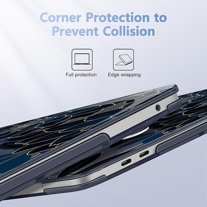 May Chen for MacBook Pro 13 inch Case 2022 2021 2020 Release A2338 M2 M1 A2289 A2251, Plastic Crystal Hard Shell Case Cover for MacBook Pro 13 inch Touch Bar Fits Touch ID, Luxury Dahlia