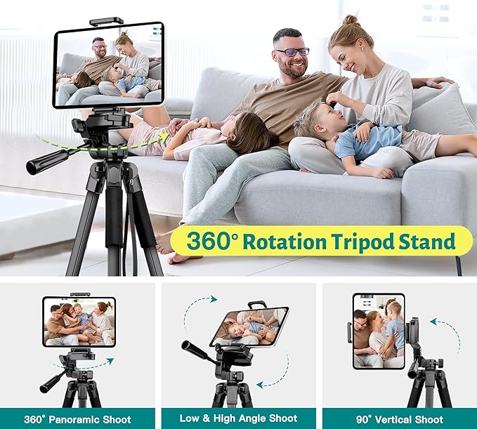 JOILCAN Phone Tripod, 67" Camera Tripod Stand for iPhone iPad, Professional Aluminum Travel Tripods with Wireless Remote and Carry Bag for Cellphone Photo Video Recording Vlog