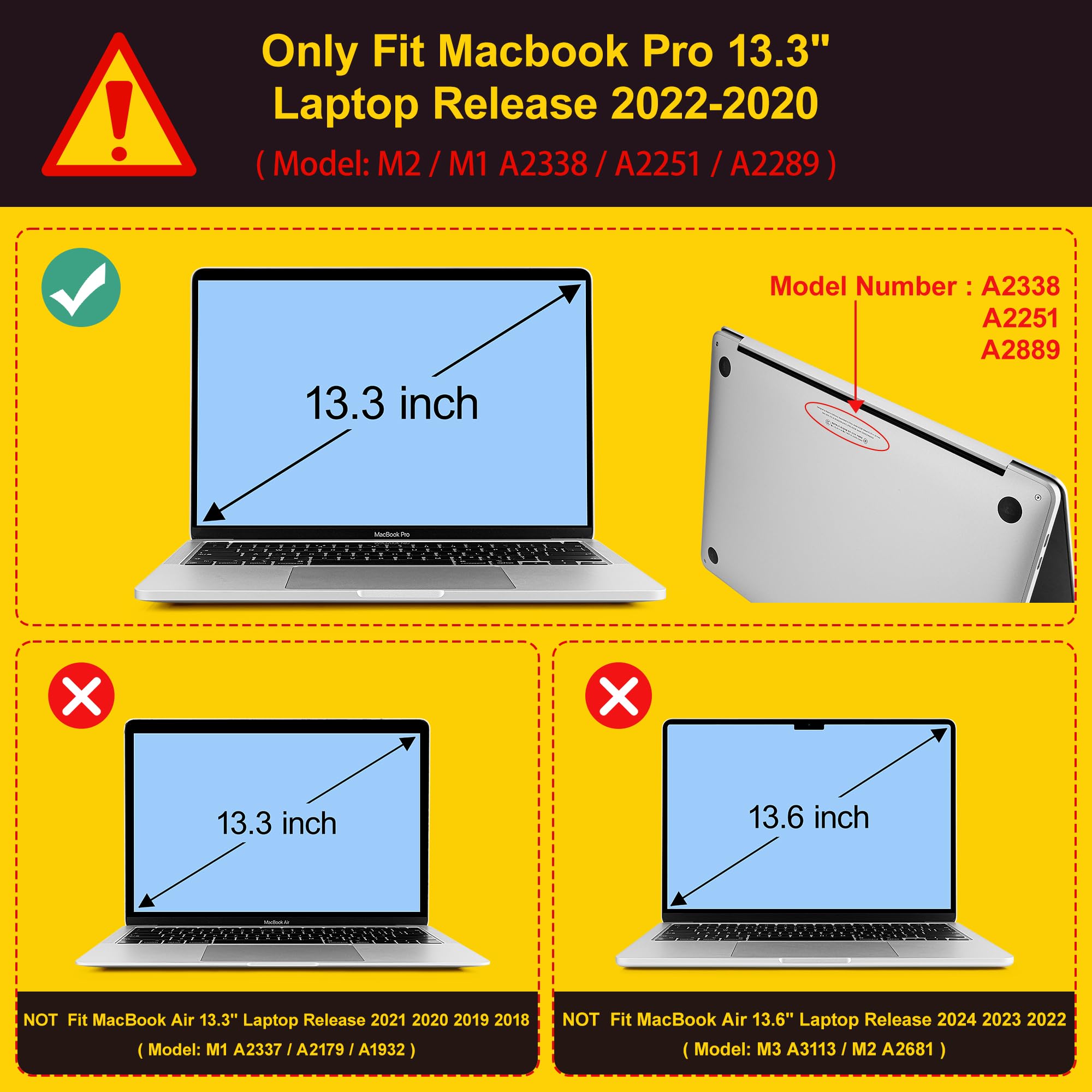 Lepeoac Case for MacBook Pro 13 inch Case M2 2022-2016 A2338 M1 A2251 A2289 A2159 A1989 A1708 A1706, Plastic Hard Shell + Keyboard Cover + Dust Plug, Mountains