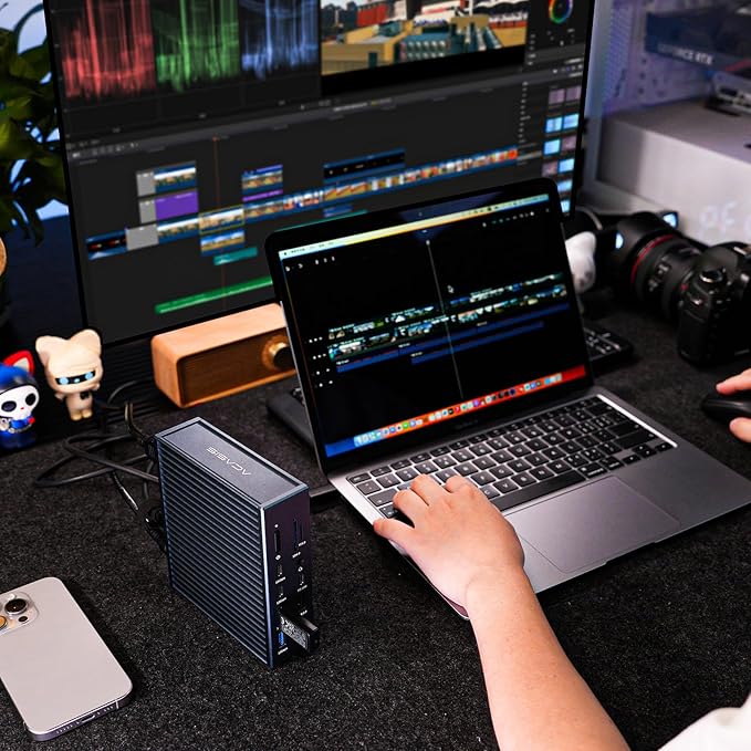 ACASIS 40Gbps Docking Station - 21 Ports,MacBook Pro Docking Station Dual Monitor, 8K60Hz HDMI, 2.5 GbE Ethernet, SD/TF 4.0, 10Gbps 7*USB C/A, 3.5mm Audio, 40Gbps Dock for Mac/Dell/HP/Lenovo/ThinkPad