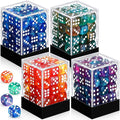 144 Pieces 12mm 6 Sided Mini Dice Set for School Classroom Table Games D6 Game Standard Dice with Portable Plastic Box for Teaching Math Learning(Luminary Color)