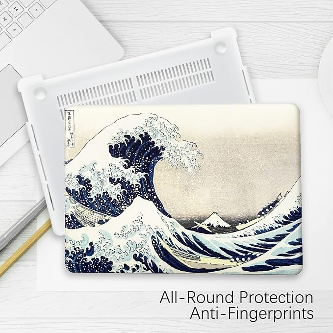 Berkin Arts for MacBook Pro 16 Inch Cover A3403 A3186 A2991 A2780 A2485 (2024-2021) with M4/M3/M2/M1 Pro/Max Chip with Keyboard Cover & Screen Protector Ukiyo-e (The Great Wave by Hokusai)