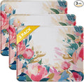 JIKIOU 3 Pack Mouse Pad with Stitched Edge, Comfortable Mouse Pads with Non-Slip Rubber Base, Washable Mousepads Bulk with Comfortable Cloth, Mouse Pads for Computers Laptop 10.2x8.3inch Multi Peony