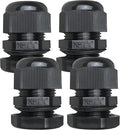MGI SpeedWare 3/4" NPT Strain Relief Nylon Cord Grip Cable Glands, Black Plastic Grommet 100-Pack