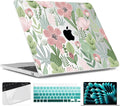 TWOLSKOO Compatible with M4 MacBook Air 15 inch Case 2025-2023 Released Model M4 A3241 M3 A3114 M2 A2941, Plastic Hard Shell & Screen Protector & Keyboard Cover & Trackpad Film, Leaves Flowers X732