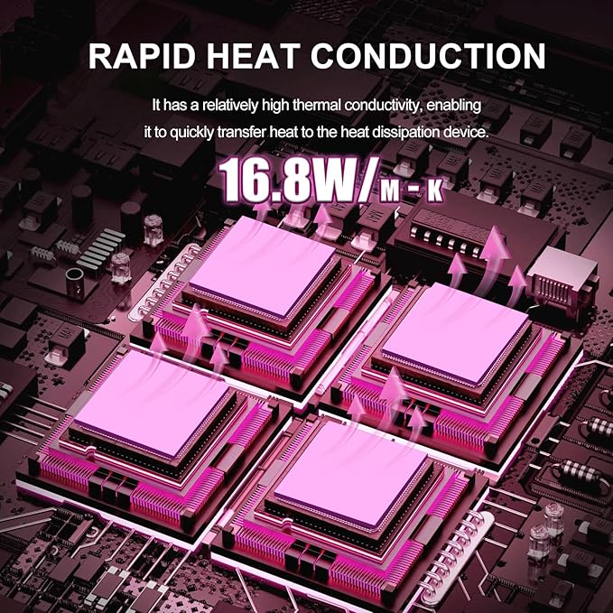 Maxtor Thermal Pad 16.8 W/mK,Thermal Pads for GPU/CPU/LED/Cooler,Excellent Heat Conduction，High Temperature Resistance (120x120x1.5mm（1pcs）)