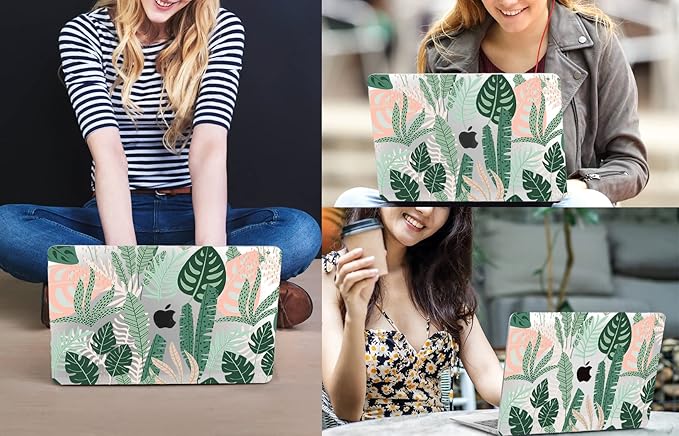 CISSOOK Palm for MacBook Pro 13 inch Case 2025-2020 Release M2 Chip A2338 M1 A2251 A2289 with Touch Bar, Tropical Hard Shell Case with Keyboard Cover for MacBook Pro 13, Tropical Palm Leaves
