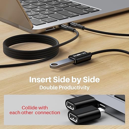USB C to USB Female Cable 6FT, Type-C Male to USB A 3.1 Female OTG Cable, 5Gbps Data Transfer, Compatible with MacBook Pro/Air, iPhone 16 Pro Max/16 Plus/16/15 Series, Galaxy S24/S23/S22/S21 and More