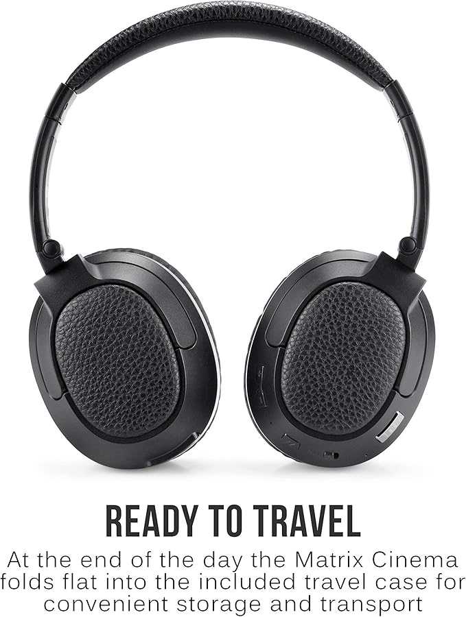 MEE audio Matrix Cinema Bluetooth Wireless Over-Ear High Resolution Stereo Headphones with aptX Low Latency for Improved Lip Sync & CinemaEAR Audio Enhancement for Clearer Sound in Movies and TV Shows