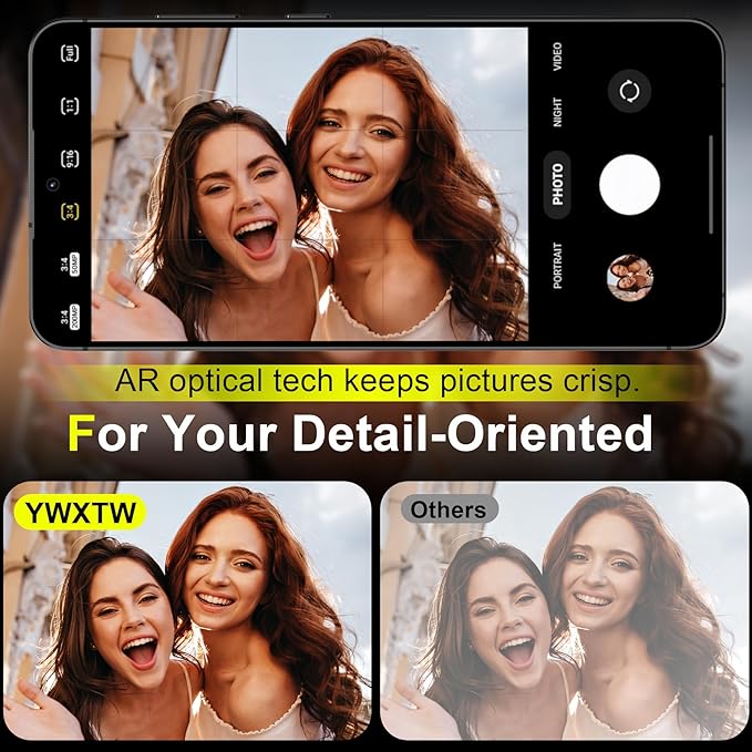 YWXTW Camera Lens Protector for Samsung Galaxy S25 Accessories [1:1 Fit & Ultra Clarity] 9H Tempered Glass Metal Individual Ring Camera Cover Screen Protector for S25, Case Friendly (Clear)