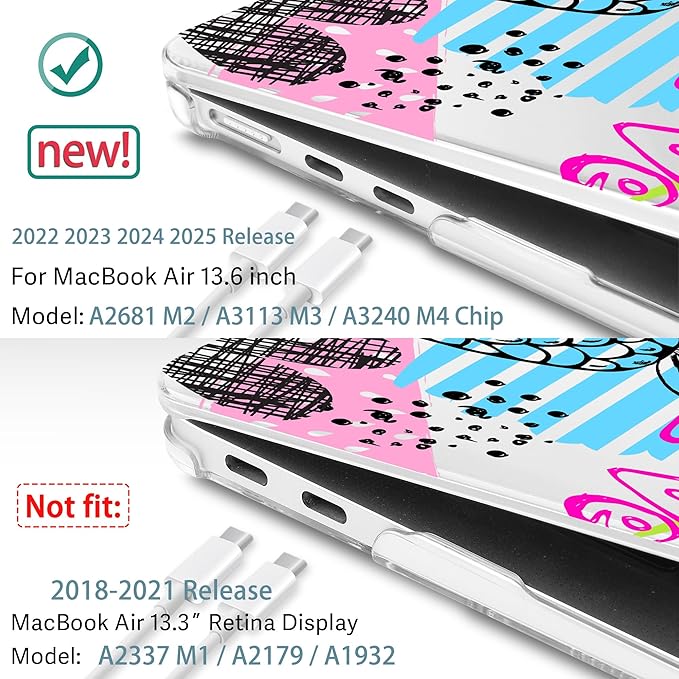 May Chen for MacBook Air 13.6 Inch Case 2025/2024/2023/2022 Release (Model A2681 A3113 A3240, M2 M3 M4 Chip) – Hard Shell Laptop Cover with Keyboard Cover & Screen Protector， Seamless Fruit