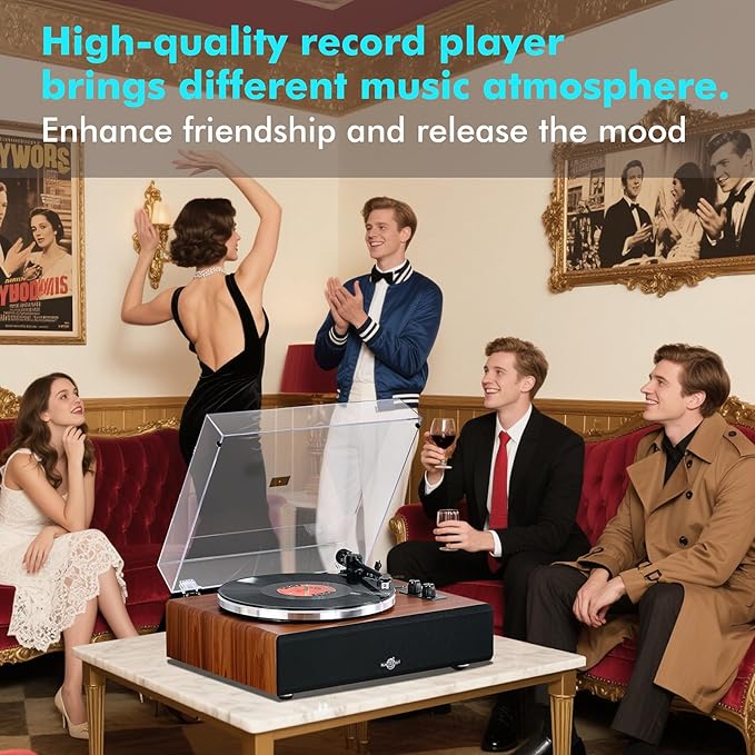 Record Player with Speakers,Turntables for Vinyl Records with Magnetic Cartridge for Home Decoration & Entertainment,Vinyl Record Player Will be a for Birthday and Christmas