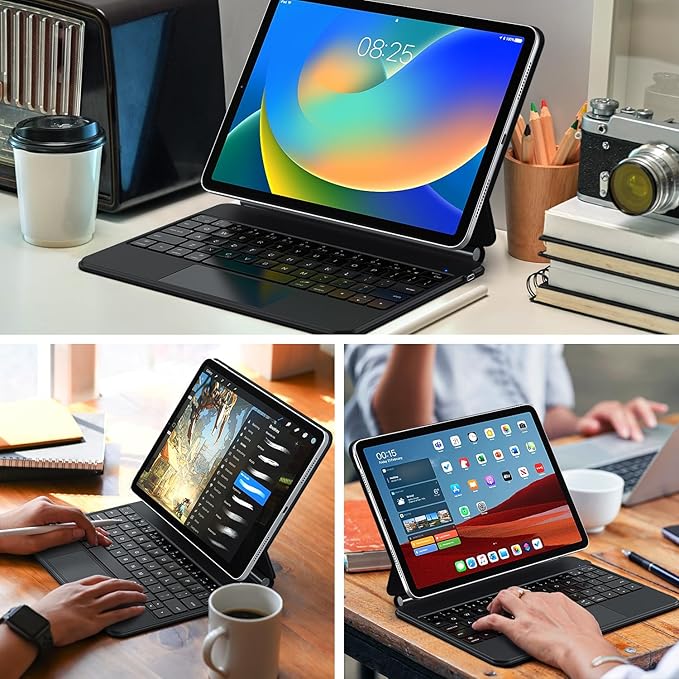 Keyboard Case for iPad 10th Generation 2022 & 11th (A16, 2025) – Magic-Style Keyboard with Multi-Touch Trackpad – Floating Cantilever Stand – Magnetic Case for iPad 10.9 inch 10th / 11th Gen.