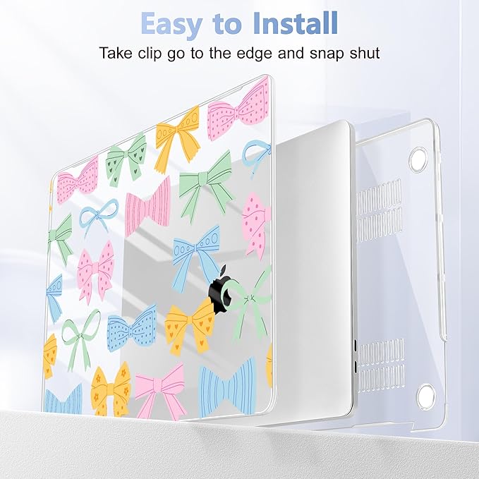 for MacBook Pro 16 inch Case 2019 2020 Release Model A2141, Plastic Hard Shell Cover with Keyboard Cover & Screen Protector for MacBook Pro 16 inch with Touch Bar & Touch ID, Colorful Bow