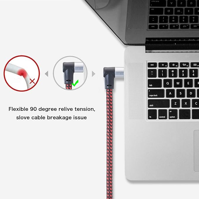 Male to Male Audio Cable 3Ft, 90 Degree TRRS 3.5mm 4 Pole Nylon Braided Stereo Aux Cable for Headphones, PS4, Phone, Tablets, Headset, PC, Laptop and More (3Ft)