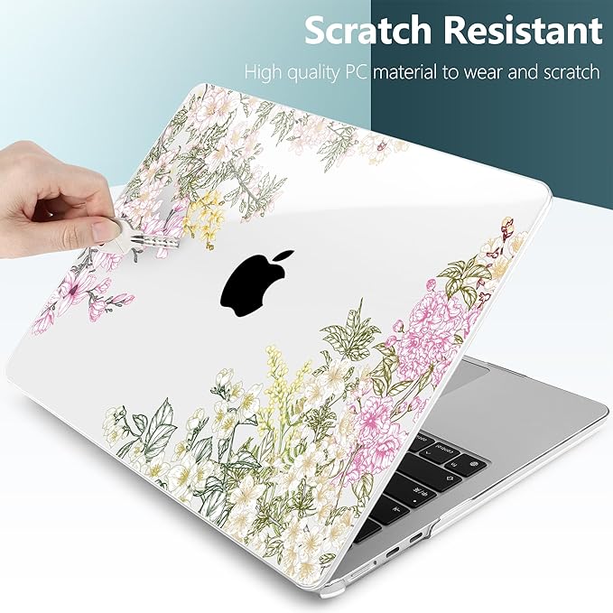 TWOLSKOO Compatible with M4 MacBook Air 13.6 inch Case 2025-2022 Release M4 A3240 M3 A3113 M2 A2681, Plastic Hard Shell & Keyboard Cover & Type C Adapter & Screen Protector, Mobilnoe