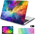 Mektron for MacBook Air 13 Case A1466/A1369 (2010-2017 Release), Snap-on Plastic Hard Shell Cover for MacBook Air 13.3 inch with Keyboard Cover, Rainbow Cosmic