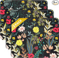 JIKIOU 3 Pack Mouse Pad with Stitched Edge, Comfortable Mouse Pads with Non-Slip Rubber Base, Washable Mousepads Bulk with Lycra Cloth, Mouse Pads for Computers Laptop Mouse 10.2x8.3in Black Flowers