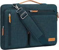 MOSISO 360 Protective Laptop Shoulder Bag,13-13.3 inch Computer Bag Compatible with MacBook, HP, Dell, Lenovo, Asus Notebook,Side Open Messenger Bag with 4 Zipper Pockets&Handle, Teal Green