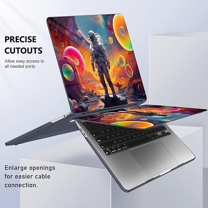 May Chen Compatible with MacBook Pro 13 inch Case 2022 2021 2020 Release Models A2338 M2 M1 A2251 A2289, Plastic Hard Shell Case for MacBook Pro 13 Inch with Touch Bar Fits Touch ID, Astronaut S929
