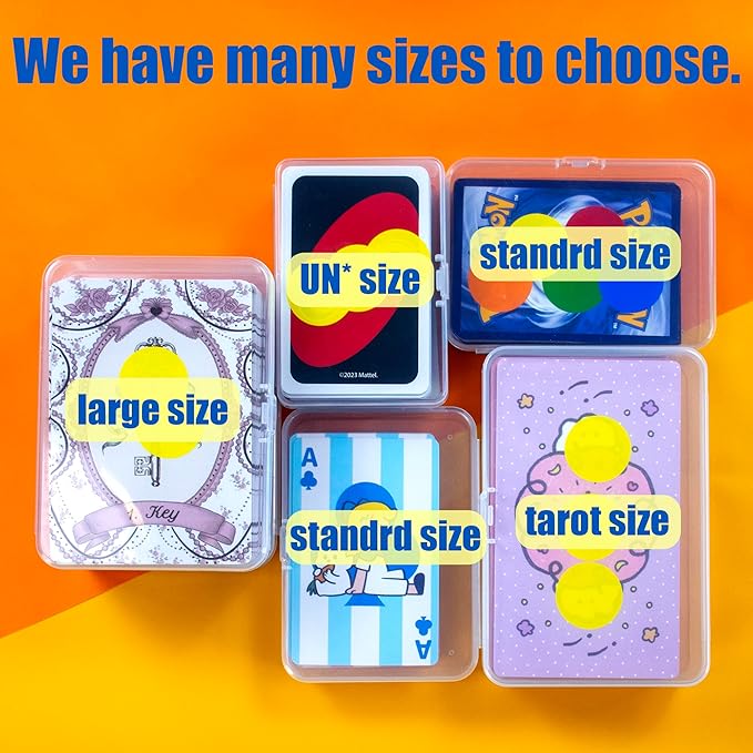 4 Pcs [Large Size] Playing Card Case, for Go Fish/Old Maid/Oracle Card/Other Larger Than Standard Size Cards, Plastic Clear Card Deck Box Storage, 4 1/2" × 3 1/4" × 1 1/8" (NO Cards)