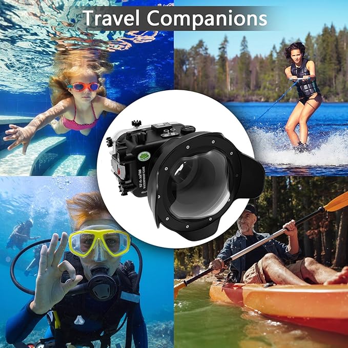 Seafrogs Underwater Housing for Sony a6700 with WA005F Dome Port, [40M/130FT] Waterproof Scuba Housing Case for Sony ILCE-6700 with E 18-105mm F4, 28-60mm F4-5.6