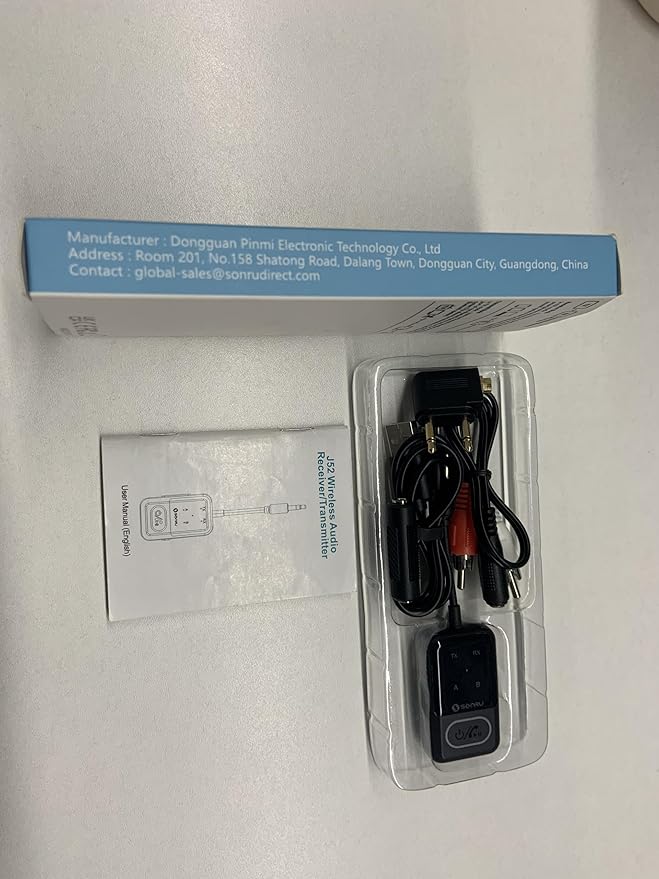 SONRU Bluetooth 5.3 Transmitter Adapter for Airplane 2-in-1 Wireless Bluetooth Audio Transmitter Receiver for 3.5mm Aux Jacks on Flight/TV/Gym Equipment, for up to 2 Wireless Headphones, Cell Phones