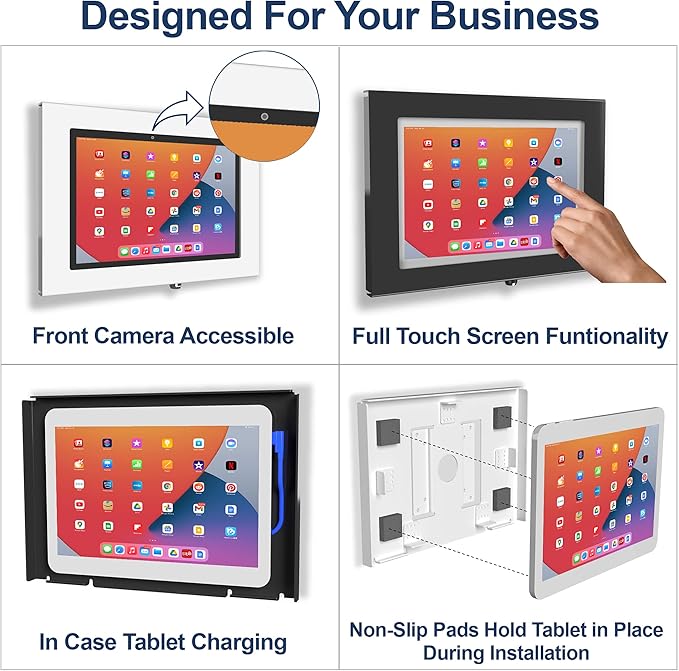 TABcare Locking Security Metal Case for Apple iPad Air 11" 2024 6th gen. for Kiosk, POS, Store, Show Display (White, iPad Air 11 2024)