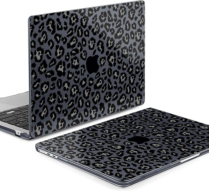 MEEgoodo Case for M4/M3/M2 MacBook Air 13.6 inch Case 2025 2024 2022, Fit Model A3240/A3113/A2681, Laptop Hard Shell with Keyboard Cover Compatible with MacBook Air 13 inch, Snow Leopard Texture