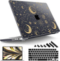 Tuiklol for M4 MacBook Pro 14 Inch Case 2024-2021 Release A3112 A3401 A3185/M3 A2918 A2992/M2 A2779/M1 A2442 Pro/Max Chip,Hard Shell Case with Screen Protector for Touch ID, Moons and Stars