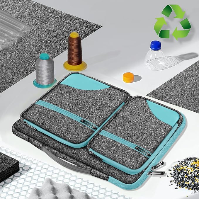 Hseok Laptop Case 15 15.6 16 inch Sleeve with Handle and Hidden Strap,Compatible with MacBook Pro 15.4 16, 360° Protective PC Briefcase with 4 Pockets for Laptop Accessory,Easy to Carrying,Sapphire