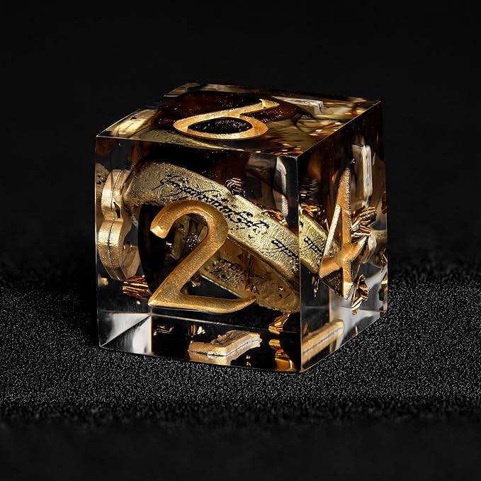 D6 Dice Set – 10× Six-Sided Resin Dice with Themed Designs – 16mm Tabletop for Wargames, RPGs, MTG, and Board Games