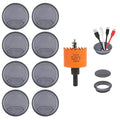 Desk Grommet 2 inch with Hole Saw, Desk Cord Hole Cover Grommet for Cables, 8 PCS, Black