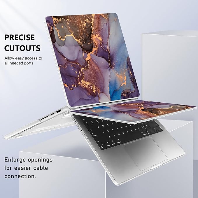 for MacBook Pro 16 inch Case 2021 2022 2023 2024 Release A3186 A3403 M4 A2991 M3 A2780 M2 A2485 M1 Pro/Max, Hard Shell Case with Screen Protector & Keyboard Cover, Abstract Art
