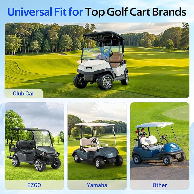 48 Volt Golf Cart Batterys 200A BMS, 48V 105Ah LiFePO4 Lithium Battery with Bluetooth & LCD display, 15000 deep Cycles, Range of 70 Miles 600A Peak Current for Golf Cart