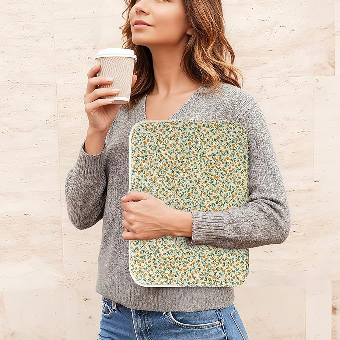 Puffy Laptop Sleeve 13-15.6 Inch Cute Quilted Laptop Protective Case Padded Floral Computer Sleeve for MacBook (B-Yellow, 15 Inch)